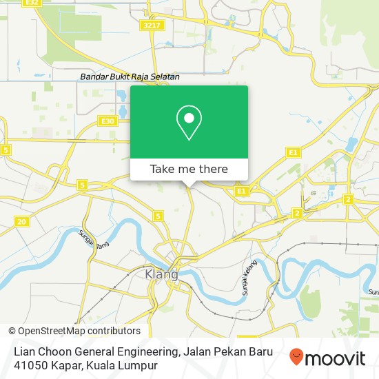 Peta Lian Choon General Engineering, Jalan Pekan Baru 41050 Kapar