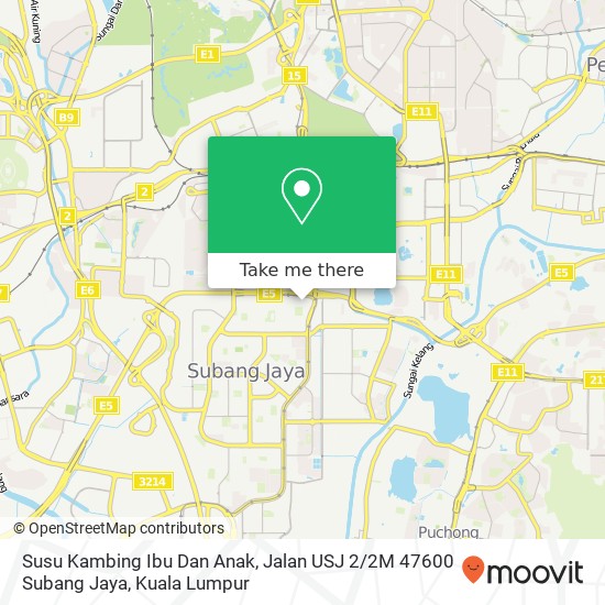Peta Susu Kambing Ibu Dan Anak, Jalan USJ 2 / 2M 47600 Subang Jaya