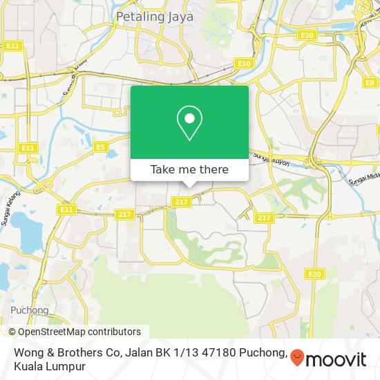 Wong & Brothers Co, Jalan BK 1 / 13 47180 Puchong map