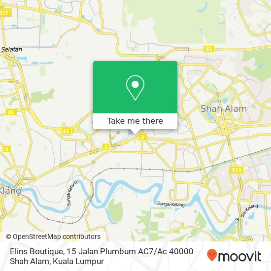 Elins Boutique, 15 Jalan Plumbum AC7 / Ac 40000 Shah Alam map