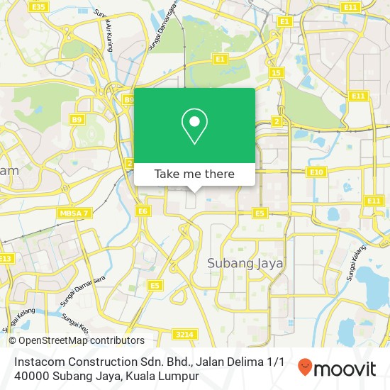 Peta Instacom Construction Sdn. Bhd., Jalan Delima 1 / 1 40000 Subang Jaya