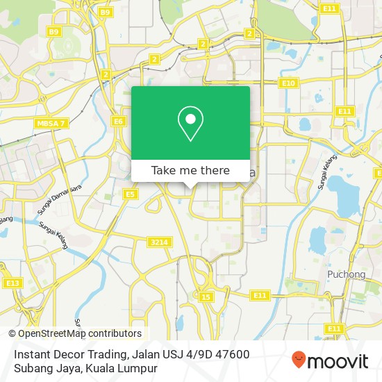 Instant Decor Trading, Jalan USJ 4 / 9D 47600 Subang Jaya map