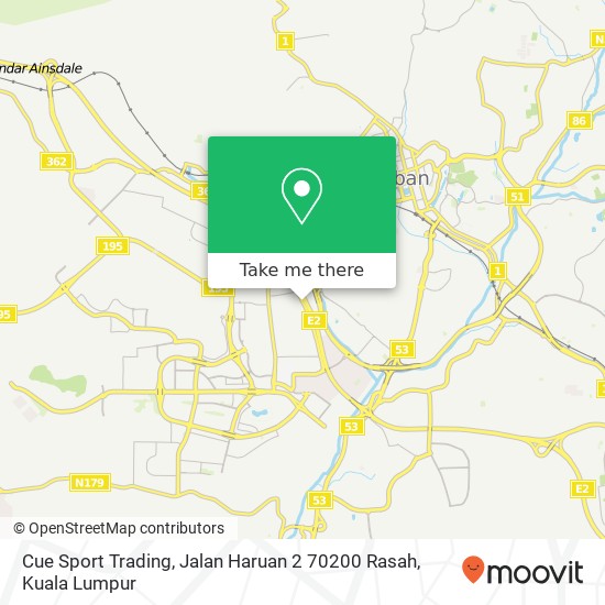 Peta Cue Sport Trading, Jalan Haruan 2 70200 Rasah