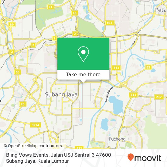 Peta Bling Vows Events, Jalan USJ Sentral 3 47600 Subang Jaya