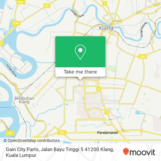 Peta Gain City Parts, Jalan Bayu Tinggi 5 41200 Klang