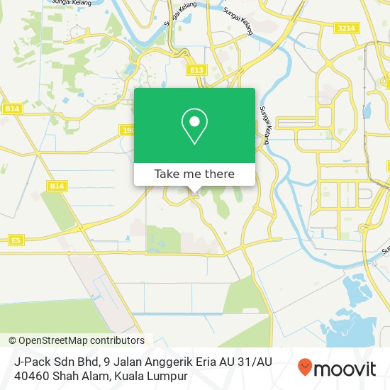 Peta J-Pack Sdn Bhd, 9 Jalan Anggerik Eria AU 31 / AU 40460 Shah Alam