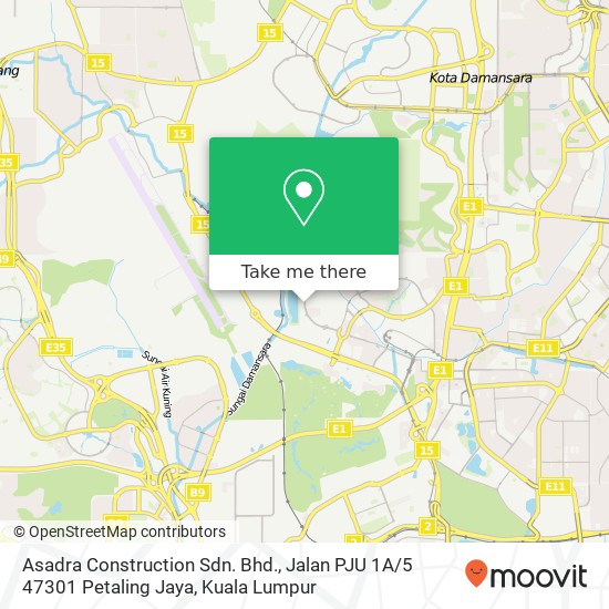 Asadra Construction Sdn. Bhd., Jalan PJU 1A / 5 47301 Petaling Jaya map