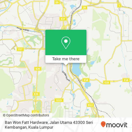 Ban Won Fatt Hardware, Jalan Utama 43300 Seri Kembangan map