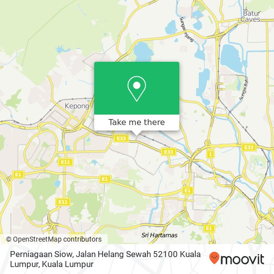 Peta Perniagaan Siow, Jalan Helang Sewah 52100 Kuala Lumpur