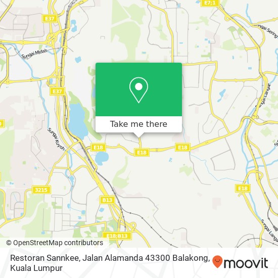 Peta Restoran Sannkee, Jalan Alamanda 43300 Balakong