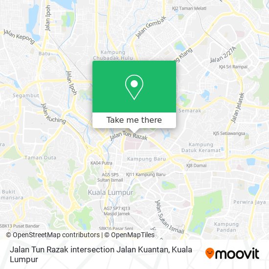 Jalan Tun Razak intersection Jalan Kuantan map