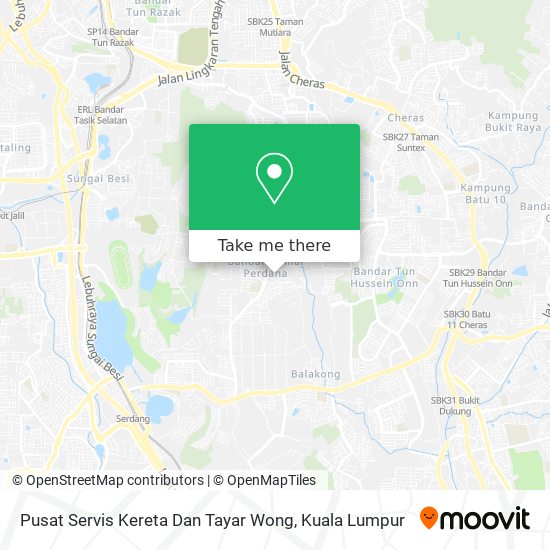 Pusat Servis Kereta Dan Tayar Wong map