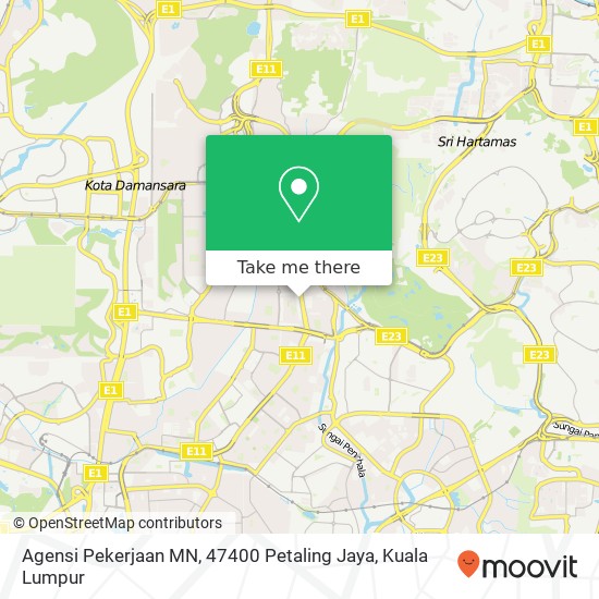 Peta Agensi Pekerjaan MN, 47400 Petaling Jaya
