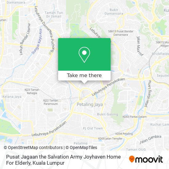 Peta Pusat Jagaan the Salvation Army Joyhaven Home For Elderly