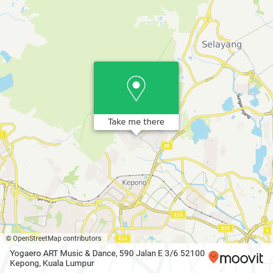 Yogaero ART Music & Dance, 590 Jalan E 3 / 6 52100 Kepong map