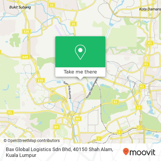 Peta Bax Global Logistics Sdn Bhd, 40150 Shah Alam