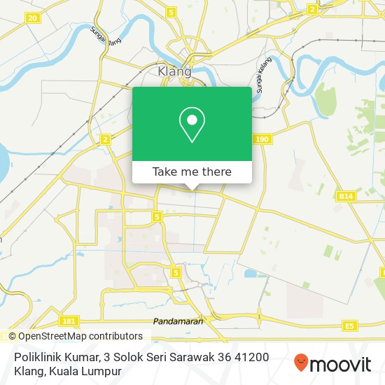 Peta Poliklinik Kumar, 3 Solok Seri Sarawak 36 41200 Klang