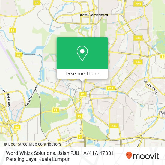 Word Whizz Solutions, Jalan PJU 1A / 41A 47301 Petaling Jaya map