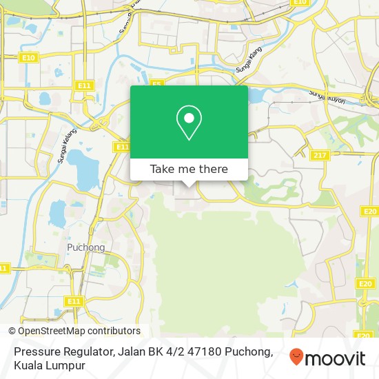 Peta Pressure Regulator, Jalan BK 4 / 2 47180 Puchong