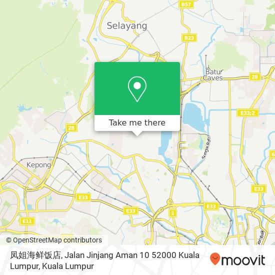 凤姐海鲜饭店, Jalan Jinjang Aman 10 52000 Kuala Lumpur map