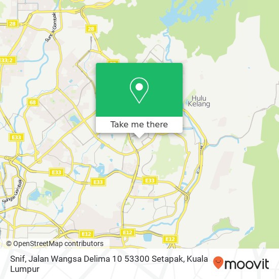 Peta Snif, Jalan Wangsa Delima 10 53300 Setapak