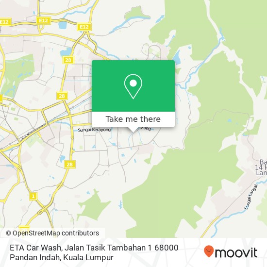 ETA Car Wash, Jalan Tasik Tambahan 1 68000 Pandan Indah map