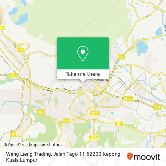 Weng Lieng Trading, Jalan Tago 11 52200 Kepong map