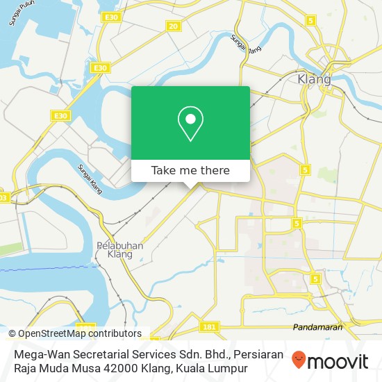 Mega-Wan Secretarial Services Sdn. Bhd., Persiaran Raja Muda Musa 42000 Klang map