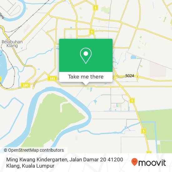 Peta Ming Kwang Kindergarten, Jalan Damar 20 41200 Klang
