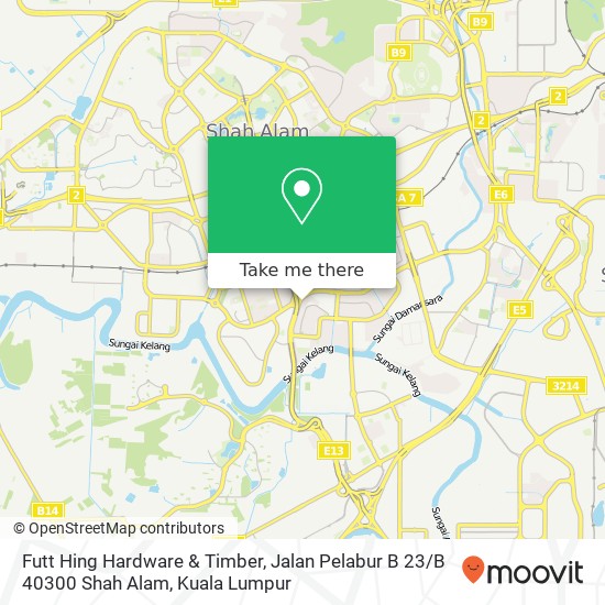 Peta Futt Hing Hardware & Timber, Jalan Pelabur B 23 / B 40300 Shah Alam