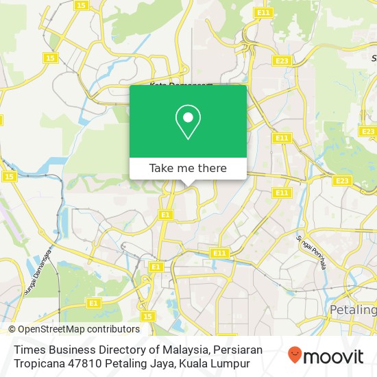 Times Business Directory of Malaysia, Persiaran Tropicana 47810 Petaling Jaya map