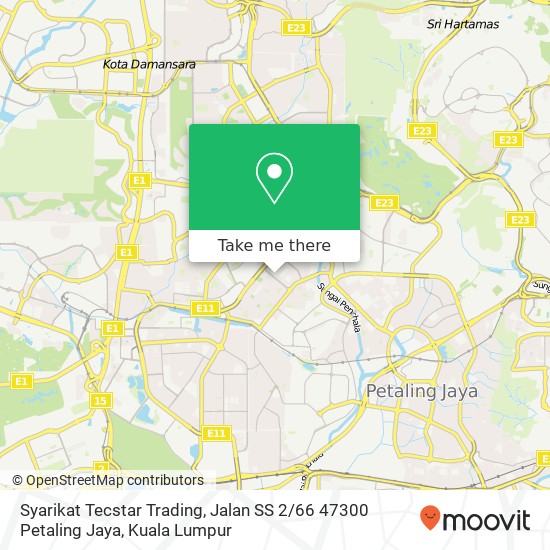 Peta Syarikat Tecstar Trading, Jalan SS 2 / 66 47300 Petaling Jaya