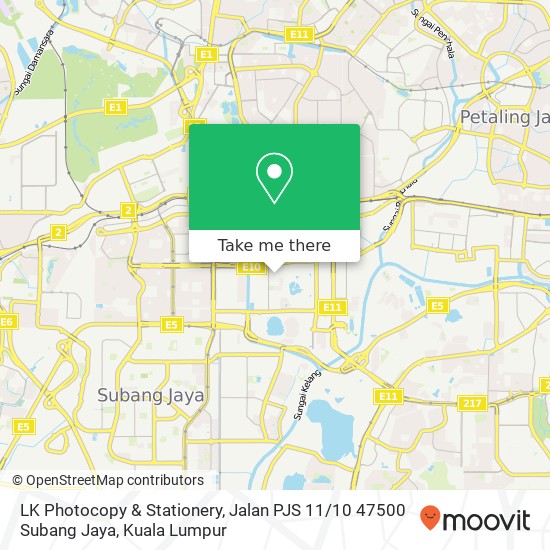 Peta LK Photocopy & Stationery, Jalan PJS 11 / 10 47500 Subang Jaya