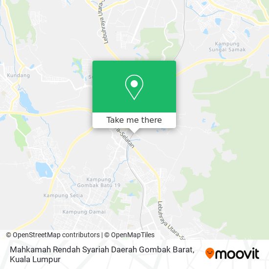 Peta Mahkamah Rendah Syariah Daerah Gombak Barat