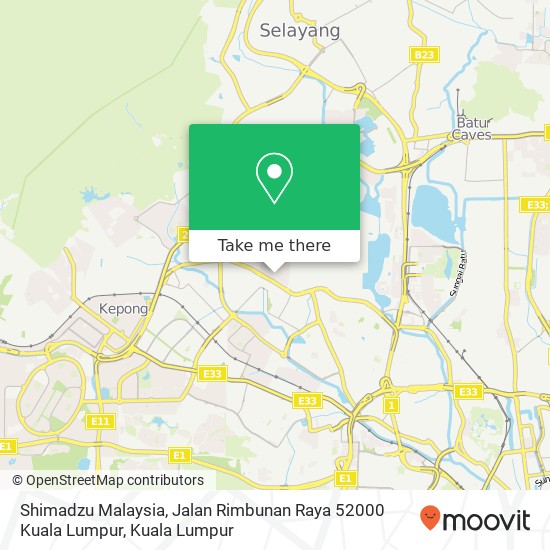 Shimadzu Malaysia, Jalan Rimbunan Raya 52000 Kuala Lumpur map