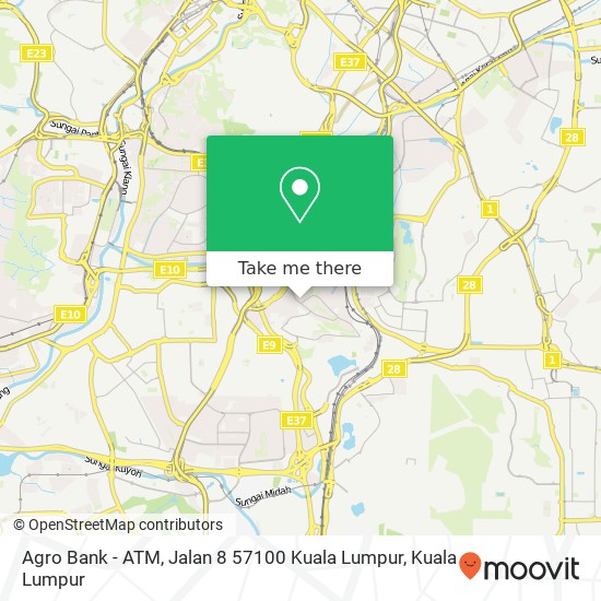 Peta Agro Bank - ATM, Jalan 8 57100 Kuala Lumpur