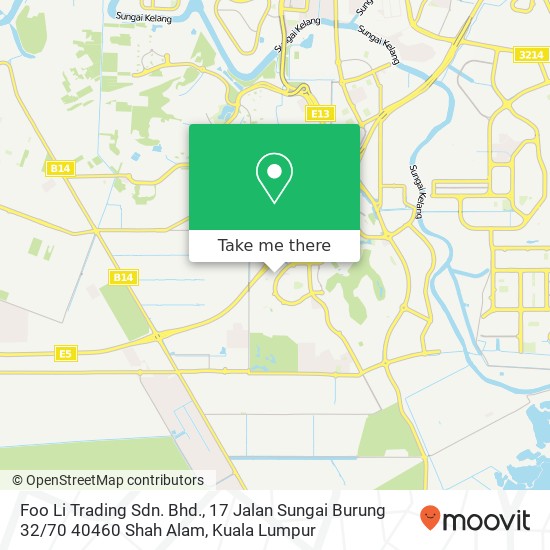 Foo Li Trading Sdn. Bhd., 17 Jalan Sungai Burung 32 / 70 40460 Shah Alam map