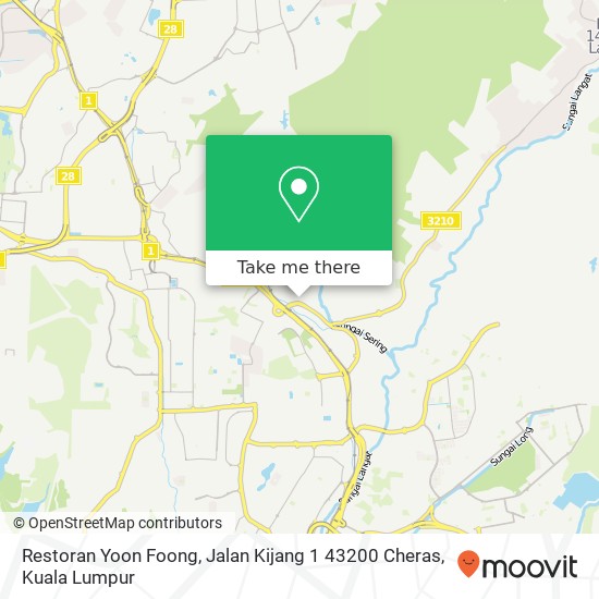 Restoran Yoon Foong, Jalan Kijang 1 43200 Cheras map