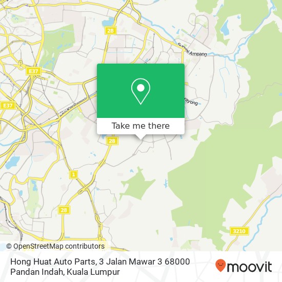 Peta Hong Huat Auto Parts, 3 Jalan Mawar 3 68000 Pandan Indah
