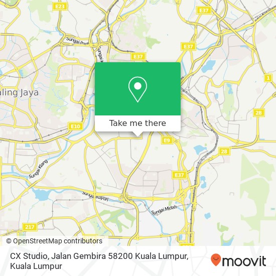 Peta CX Studio, Jalan Gembira 58200 Kuala Lumpur