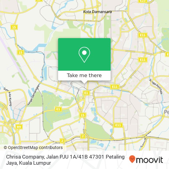Peta Chrisa Company, Jalan PJU 1A / 41B 47301 Petaling Jaya