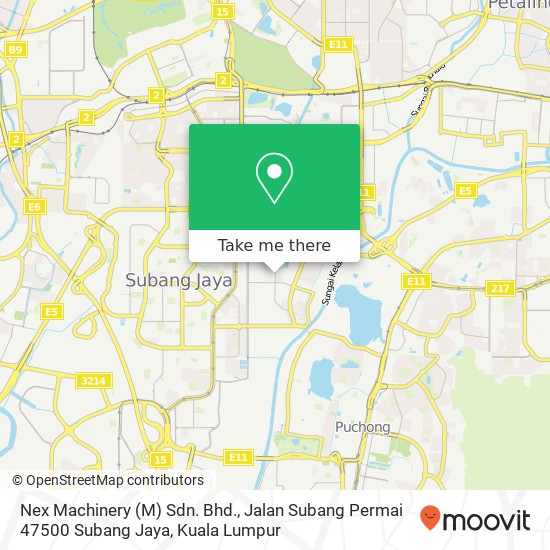 Nex Machinery (M) Sdn. Bhd., Jalan Subang Permai 47500 Subang Jaya map