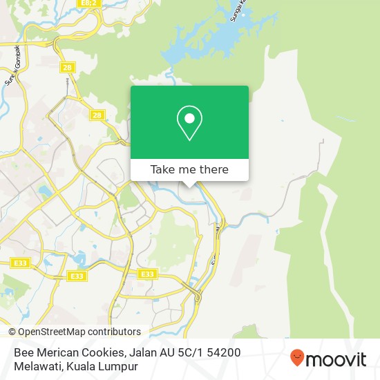 Peta Bee Merican Cookies, Jalan AU 5C / 1 54200 Melawati