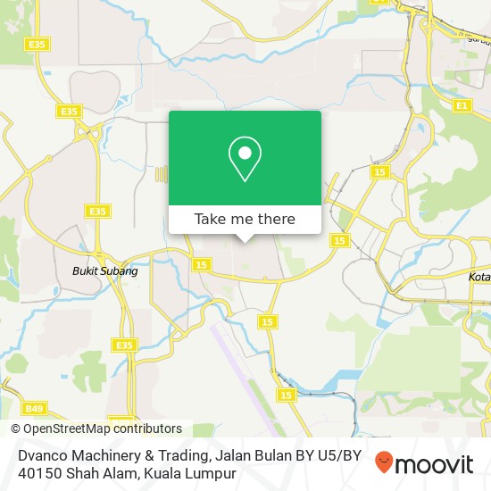 Dvanco Machinery & Trading, Jalan Bulan BY U5 / BY 40150 Shah Alam map