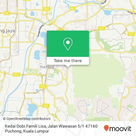 Peta Kedai Dobi Famili Lisa, Jalan Wawasan 5 / 1 47160 Puchong