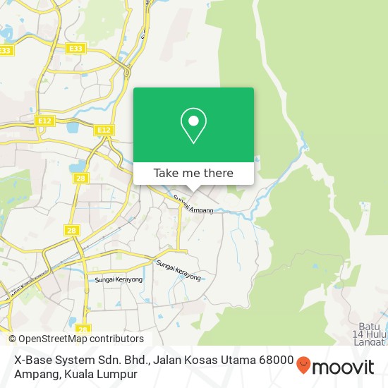 X-Base System Sdn. Bhd., Jalan Kosas Utama 68000 Ampang map