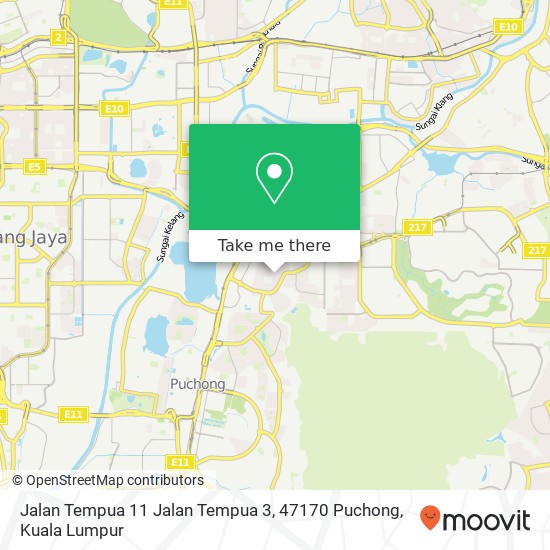 Peta Jalan Tempua 11 Jalan Tempua 3, 47170 Puchong