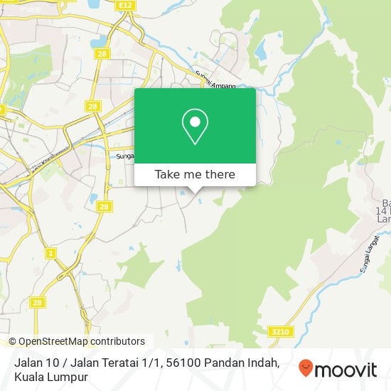 Peta Jalan 10 / Jalan Teratai 1 / 1, 56100 Pandan Indah