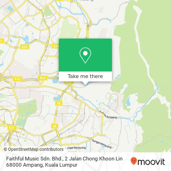 Faithful Music Sdn. Bhd., 2 Jalan Chong Khoon Lin 68000 Ampang map