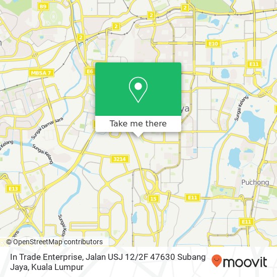 In Trade Enterprise, Jalan USJ 12 / 2F 47630 Subang Jaya map